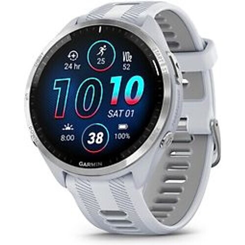 Garmin Forerunner 965 47 mm wit/grijs met wit/grijs siliconen polsband [wifi]