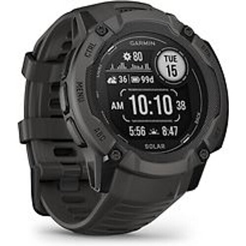 Garmin Instinct 2X Solar 50 mm grafiet met een grafiet siliconen polsband