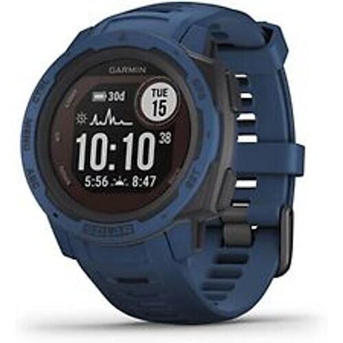 Garmin Instinct Solar 45 mm blauw met een blauwe siliconen polsband