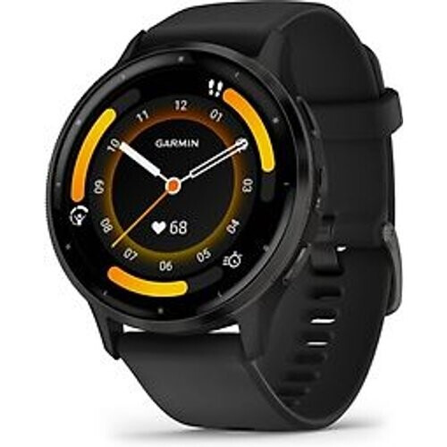 Garmin Venu 3 45 mm grijs van roestvrij staal met zwart behuizing en siliconen polsband [wifi]