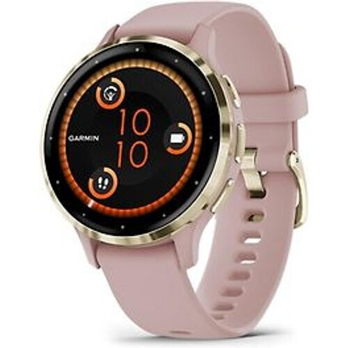 Garmin Venu 3S 41 mm goud van roestvrij staal met roze behuizing en siliconen polsband [wifi]