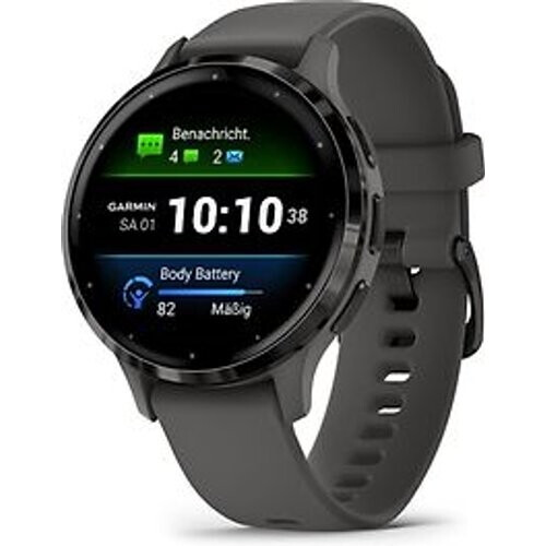Garmin Venu 3S 41 mm grijs van roestvrij staal met grijs behuizing en siliconen polsband [wifi]
