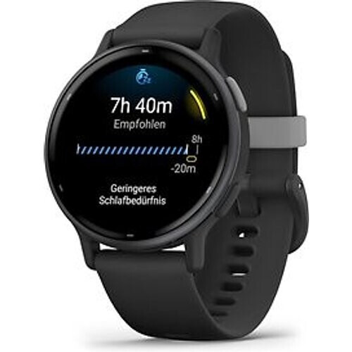 Garmin Vivoactive 5 42 mm zwart met een leigrijs siliconen polsband