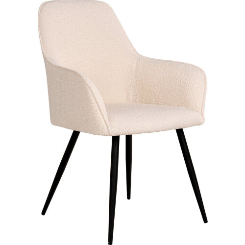 House Nordic Harbo - Eetkamerstoel - Gewatteerd - Wit (2 stuks)