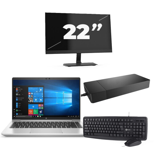 HP ProBook 440 G8 - Intel Core i3-11e Generatie - 14 inch - 8GB RAM - 256GB SSD - Windows 11 Home + 1x 22 inch Monitor
