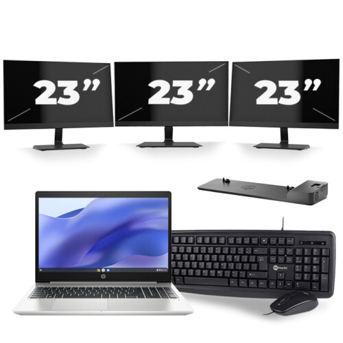 HP ProBook 450 G7 - Intel Core i5-10e Generatie - 15 inch - 8GB RAM - 256GB SSD - Windows 11 + 3x 23 inch Monitor