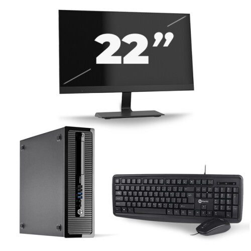HP ProDesk 400 G1 SFF - Intel Core i5-4e Generatie - 8GB RAM - 256GB SSD - Windows 10 + 1x 22 inch Monitor