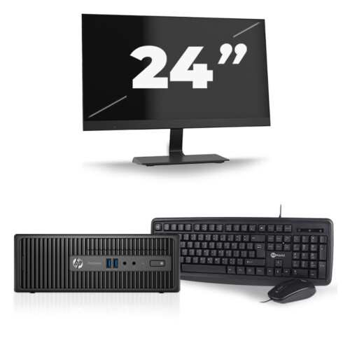 HP ProDesk 400 G3 SFF - Intel Core i3-6e Generatie - 8GB RAM - 256GB SSD - Windows 11 + 1x 24 inch Monitor