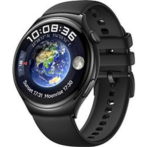 Huawei Watch 4 Active 46 mm zwart met fluorelastomeer bandje zwart [wifi + 4G]