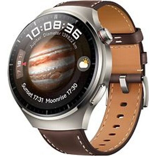 Huawei Watch 4 Pro Classic 48 mm titanium met leren bandje bruin [wifi + 4G]