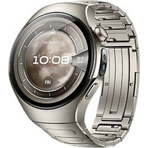 Huawei Watch 5 46 mm titanium kast zilver met de titanium band zilver [wifi + 4G]