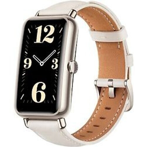 Huawei Watch Fit Mini 52 mm goud met leren bandje wit