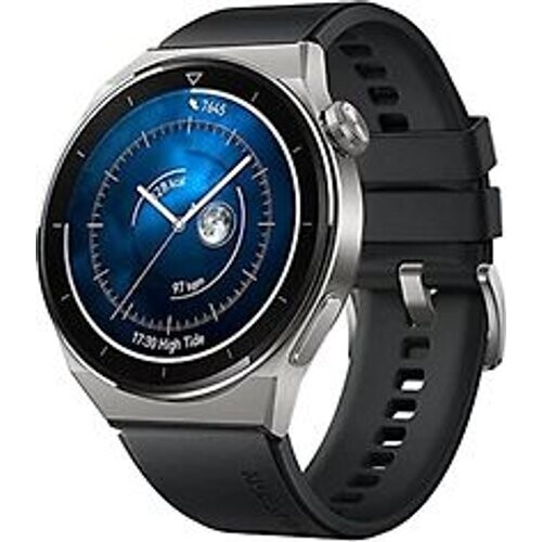 Huawei Watch GT 3 Pro 46mm titanium met fluorelastomeer bandje zwart