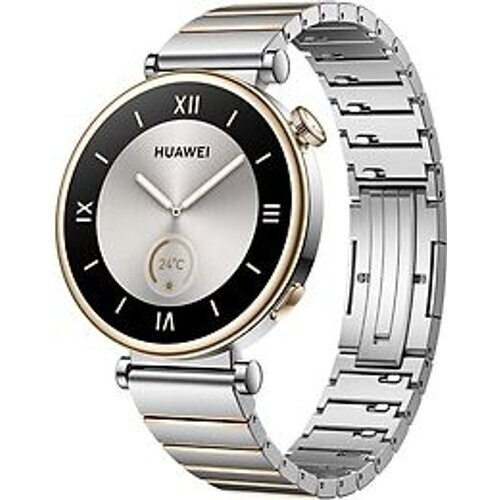 Huawei Watch GT 4 41 mm goud met roestvrijstalen armband zilver