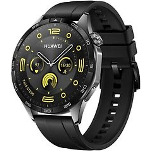 Huawei Watch GT 4 46 mm zwart met fluorelastomeer bandje zwart