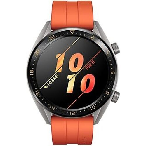 Huawei Watch GT 46,5 mm grijs met siliconenarmband oranje [active edition]