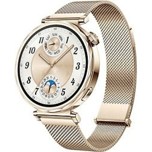 Huawei Watch GT 5 41 mm kast van goud roestvrij staal met goud Milanees bandje