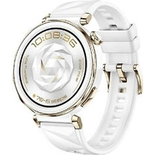 Huawei Watch GT 5 Pro 42 mm keramische kast witte met fluorelastomeer bandje witte