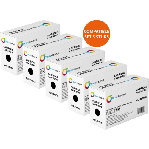 Huismerk 5X Toner HP 130A CF350A - Set 5 Cartridges Zwart 6500pag - HP toner CF350A compatible CF350A alternatief - Color LaserJet Pro MFP M176n M177fw - 130A tonercartridge HP