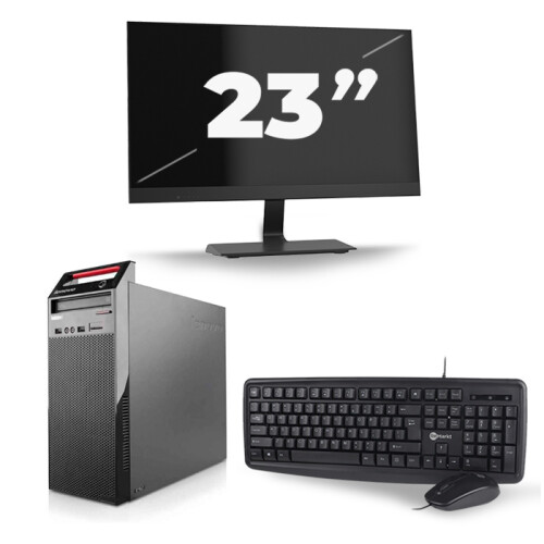 Lenovo ThinkCentre Edge 72 Tower - Intel Core i3-3e Generatie - 8GB RAM - 256GB SSD - Windows 10 + 1x 23 inch Monitor