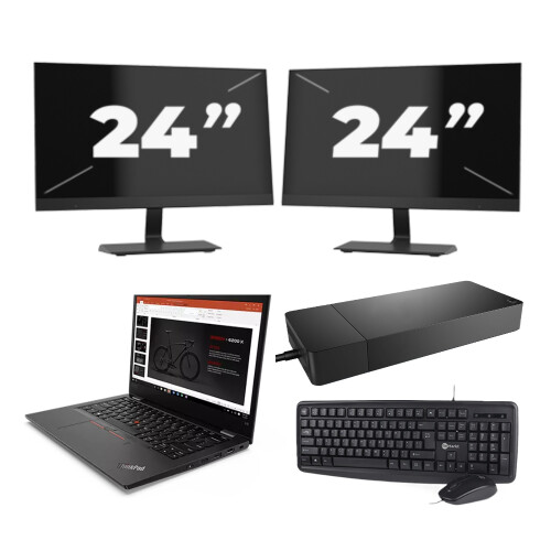 Lenovo ThinkPad L13 G2 - Intel Core i5-11e Generatie - 13 inch - 8GB RAM - 256GB SSD - Windows 11 Home + 2x 24 inch Monitor