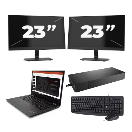 Lenovo ThinkPad L13 G2 - Intel Core i5-11e Generatie - 13 inch - 8GB RAM - 256GB SSD - Windows 11 Home + 2x 23 inch Monitor