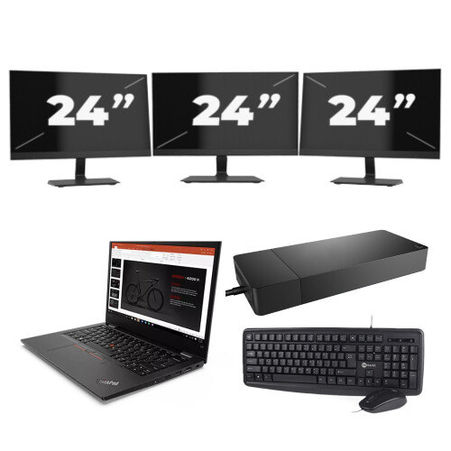 Lenovo ThinkPad L13 G2 - Intel Core i5-11e Generatie - 13 inch - 8GB RAM - 256GB SSD - Windows 11 Home + 3x 24 inch Monitor