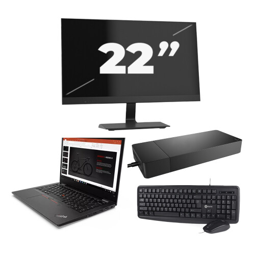 Lenovo ThinkPad L13 G2 - Intel Core i5-11e Generatie - 13 inch - 8GB RAM - 256GB SSD - Windows 11 Home + 1x 22 inch Monitor