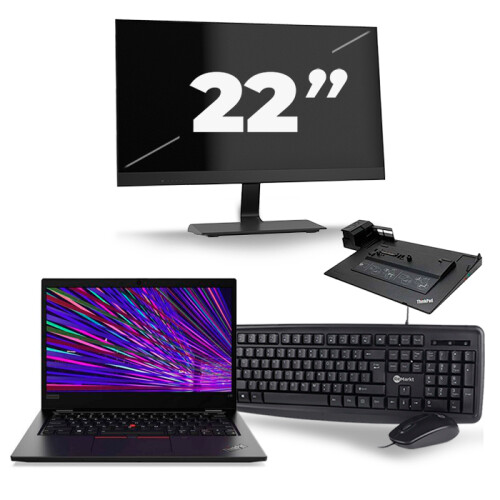 Lenovo ThinkPad L13 - Intel Core i5-10e Generatie - 13 inch - 8GB RAM - 256GB SSD - Windows 11 Home + 1x 22 inch Monitor