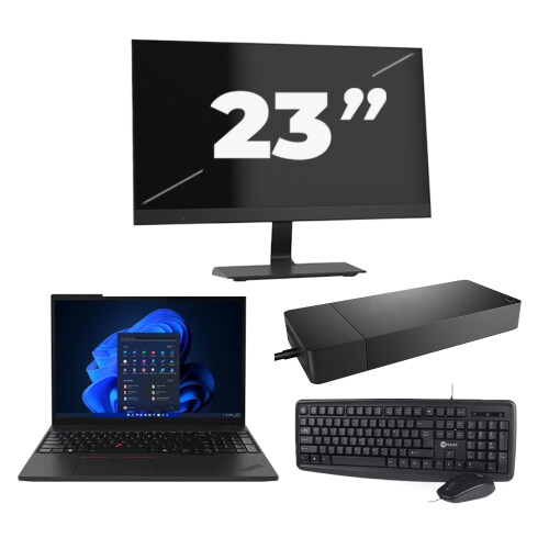 Lenovo ThinkPad T495 - AMD Ryzen 5 PRO 3500U - 14 inch - 16GB RAM - 256GB SSD - Windows 11 Home + 1x 23 inch Monitor