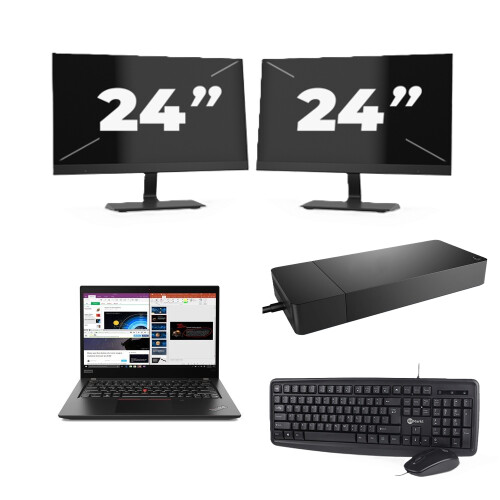 Lenovo ThinkPad X395 - AMD Ryzen 5 PRO 3500U - 13 inch - 8GB RAM - 256GB SSD - Windows 11 Home + 2x 24 inch Monitor