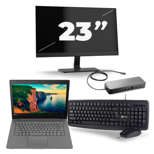 Lenovo V330-14IKB - Intel Core i5-8e Generatie - 14 inch - 16GB RAM - 256GB SSD - Windows 11 + 1x 23 inch Monitor