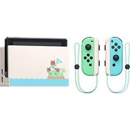 Nintendo Switch 32 GB [Animal Crossing: New Horizons Limited editie incl. controller blauw/groen, zonder software] wit