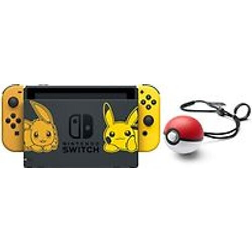 Nintendo Switch 32 GB [Pokémon Let's Go Pikachu/Evoli edition incl. controller goud en Pokéball Plus, zonder spel] zwart