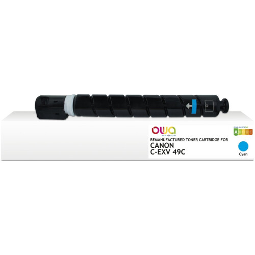 OWA Toner CANON C-EXV 49 C - Refurbished Canon toner met chip - Cyaan - 19.000 pagina's - CEXV49, EXV49, CEXV49C