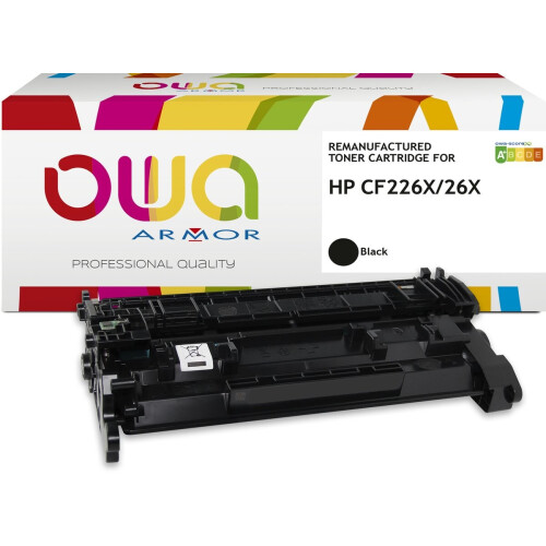 OWA toner HP CF226X - Refurbished HP toner met chip - Zwart - Hoge Capaciteit 9.000 Pagina's - 26X, CF226, 226, 226X