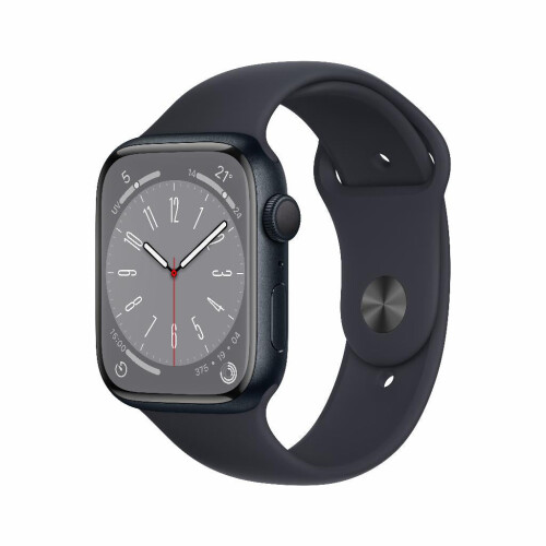 Refurbished Apple Watch Series 8 GPS 45 mm Aluminium Zwart Als nieuw