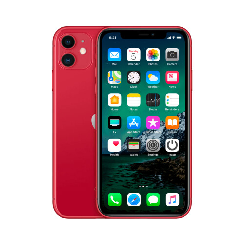 Refurbished iPhone 11 128 GB Rood Als nieuw + Nieuwe batterij
