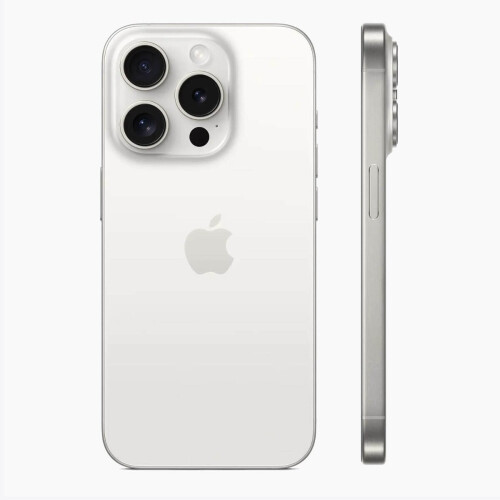 Refurbished iPhone 15 Pro 128 GB Titanium Wit Als nieuw + Nieuwe batterij