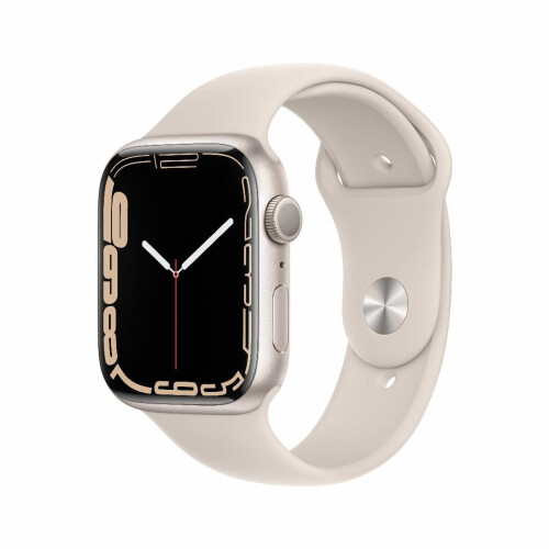 Refurbished Apple Watch Series 7 45 mm Cellular Wit Als nieuw