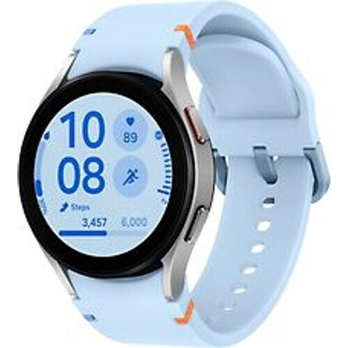 Samsung Galaxy Watch FE 40mm aluminium kast zilver op siliconen bandje blauw [wifi]
