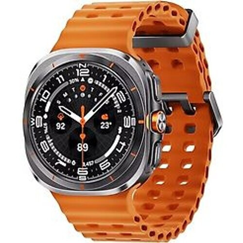 Samsung Galaxy Watch Ultra 47 mm kast van titanium op titanium gray Marine Band orange [wifi + cellular]