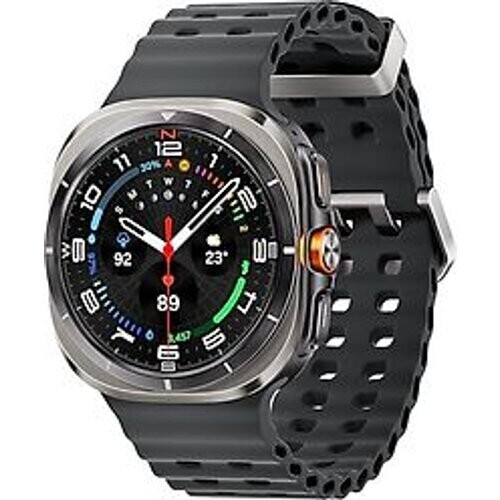 Samsung Galaxy Watch Ultra 47 mm kast van titanium op titanium silver Marine Band dark gray [wifi + cellular]