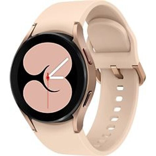 Samsung Galaxy Watch4 40 mm aluminium kast pink gold op siliconen bandje pink gold [wifi + 4G]