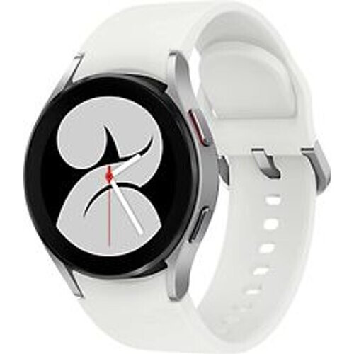 Samsung Galaxy Watch4 40 mm aluminium kast zilver op siliconen bandje wit [wifi]