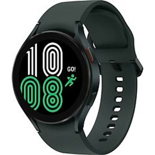 Samsung Galaxy Watch4 44 mm aluminium kast groen op siliconen bandje groen [wifi + 4G]
