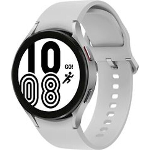 Samsung Galaxy Watch4 44 mm aluminium kast zilver op siliconen bandje zilver [wifi]