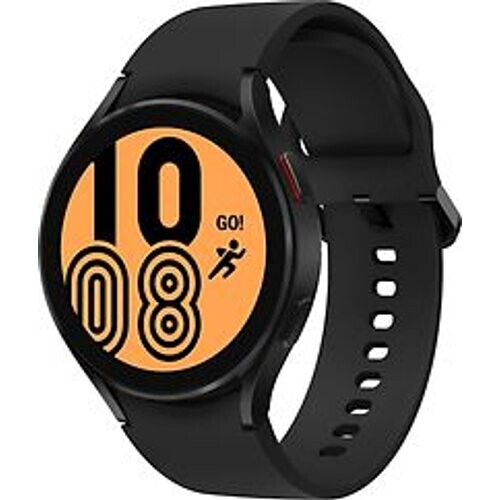 Samsung Galaxy Watch4 44 mm aluminium kast zwart op siliconen bandje zwart [wifi]