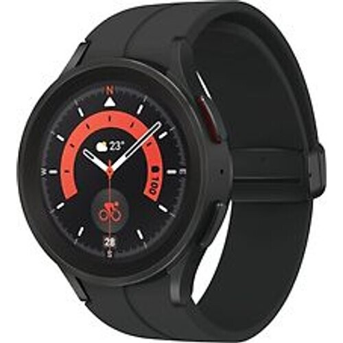 Samsung Galaxy Watch5 Pro 45 mm horlogekast van Black Titanium op Graphite D-Buckle Sport Band M/L [Wi-Fi]