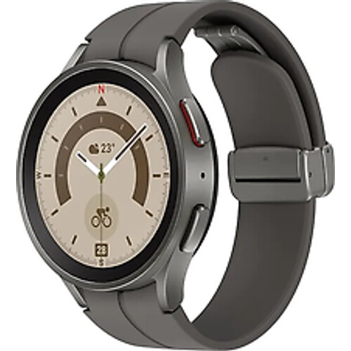 Samsung Galaxy Watch5 Pro 45 mm horlogekast van Grey Titanium op Grey D-Buckle Sport Band M/L [Wi-Fi]